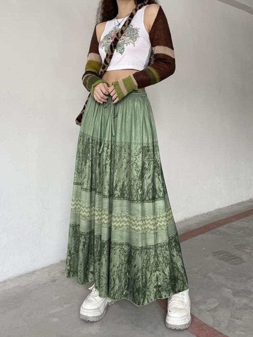 Grunge Fairycore Clothes Alt Aesthetic Peasant Skirt 90s E-Girl Harajuku Cottage - Picture 5 of 5